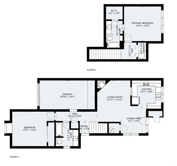 C1 floor plan: 2 Bed, 2 Bath, 1,115 sq ft
